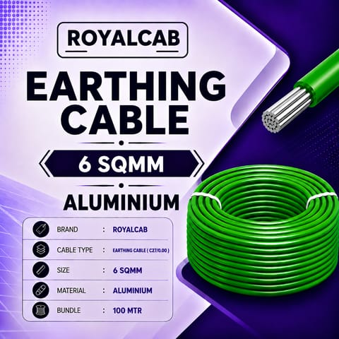 ROYALCAB L.A. Cable - 6 sqmm C27/0.00 (100 MTR)  ALLUMINIUM 