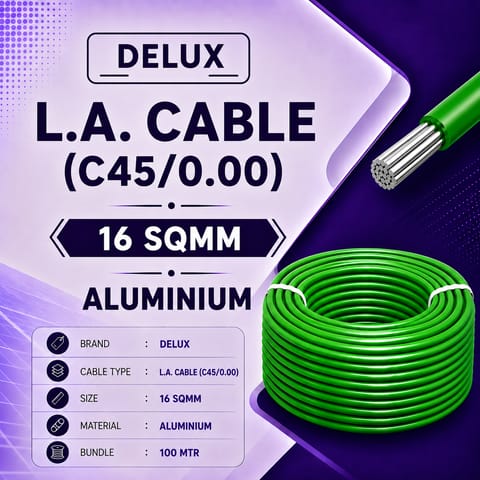 DELUX L.A. Cable - 16 sqmm C45/0.00  (100 MTR) ALUMINIUM