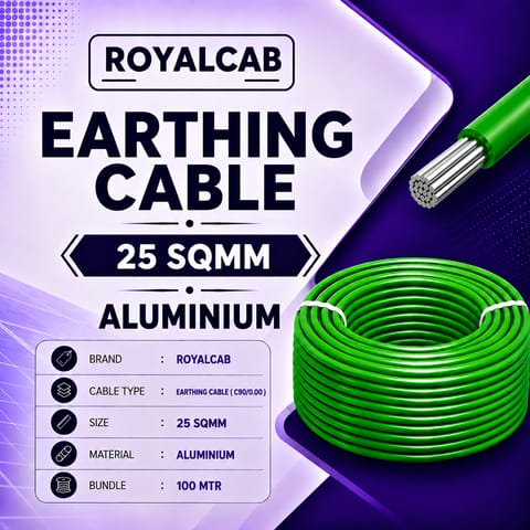 ROYALCAB L.A. Cable - 25 sqmm C90/0.00 (100 MTR) ALUMINIUM