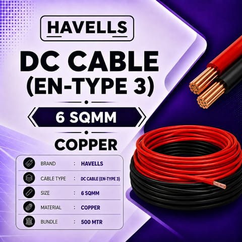 HAVELLS DC Cable - 6 sqmm EN-TYPE 3 (500 MTR)