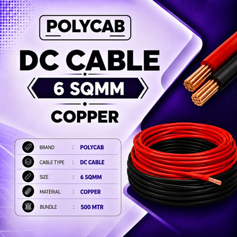 Polycab   DC cable  6 SQMM  Copper